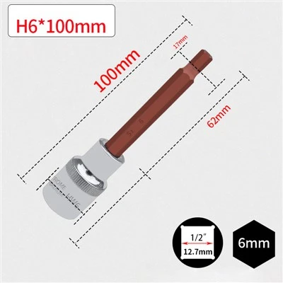 БІТА ГОЛОВНА ШЕСТИГРАННА 1/2" 6ММ L100ММ