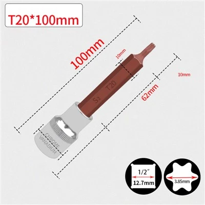 БІТА ГОЛОВНА TORX 1/2" T20 L100MM